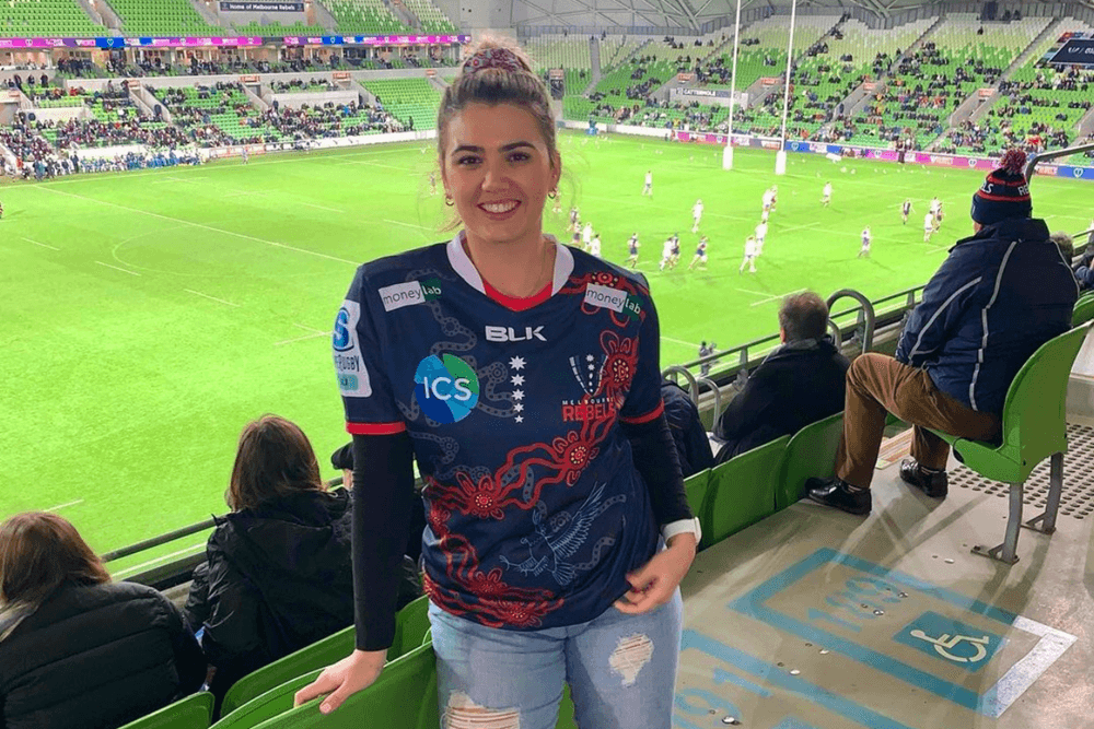 Melbourne Rebels First Nation Jersey designed by Katie Bugden