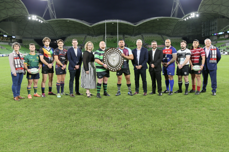 L to R: Penelope Bettison (VAILO, Chief Operating Officer), Steve Olech (VAILO, General Manager - Sport) and Josh Jowsey (VAILO, Business Development Executive – Vic / Tas) joined members of the Rugby Victoria community to make the announcement